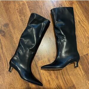Nordstrom Rack Women’s Daphne Kitten Heel Knee Boots – Black – Size 6.5 Chic